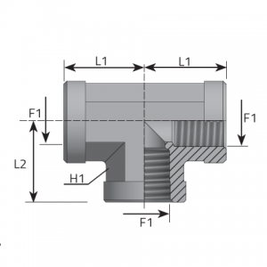 Tee fixed female Adapter BSPP. (TFFG)